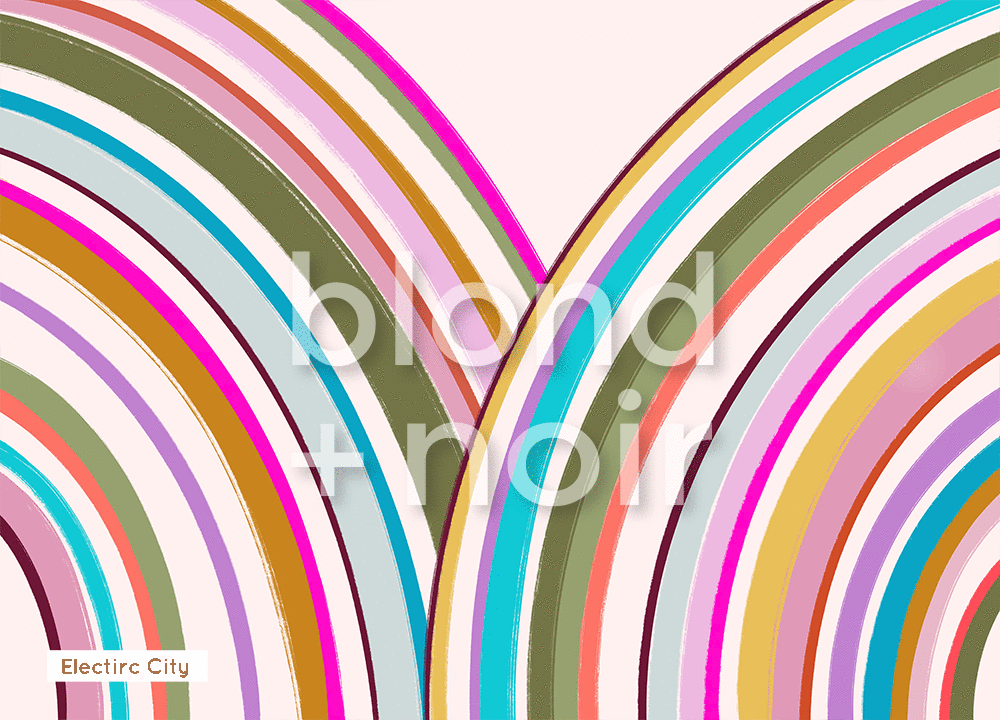 PRE-ORDER: Rainbow Brights | Removable Wallpaper | Full & Half Walls Wallpaper Blond + Noir 