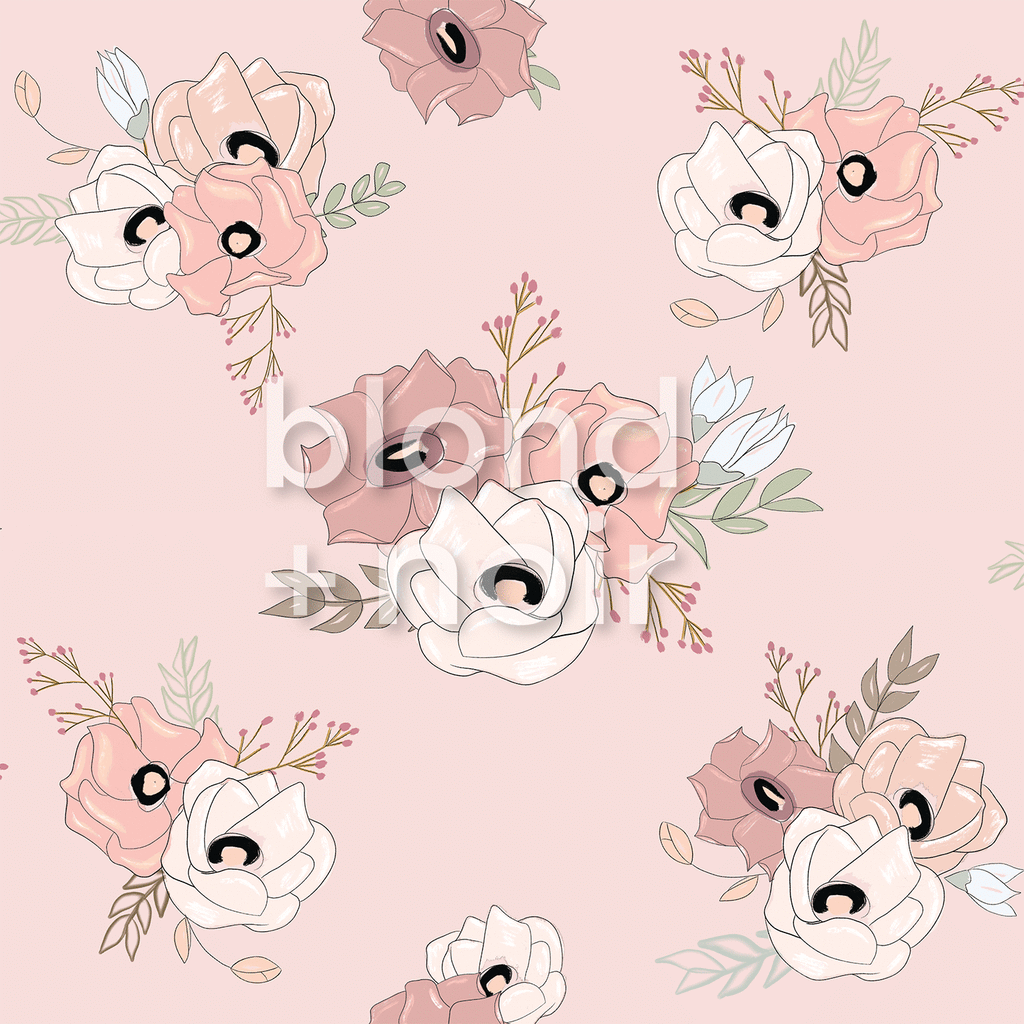 PRE-ORDER: Vivienne Floral | Removable Wallpaper | Full & Half Walls Wallpaper Blond + Noir 