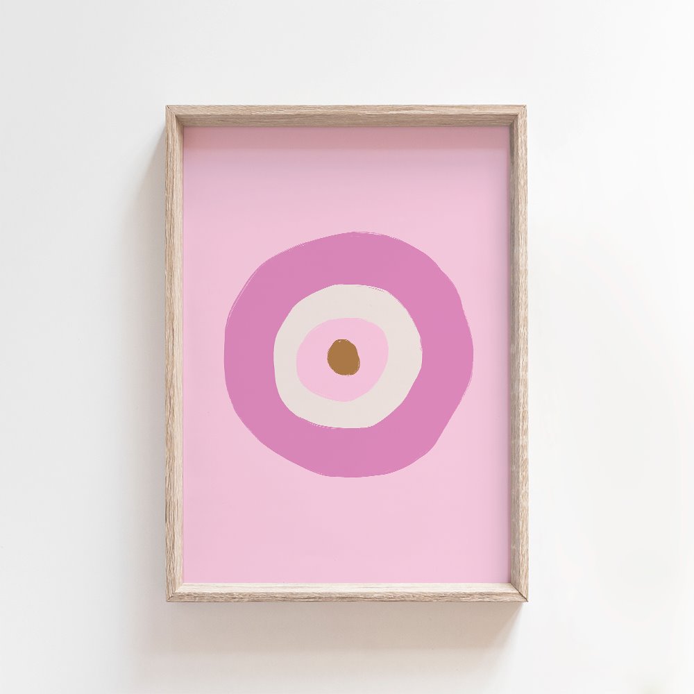 Protection Evil Eye - Pink | Art Print Art Prints Little Peach + Pip 