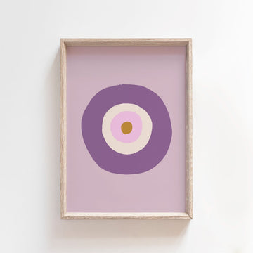 Protection Evil Eye - Purple | Art Print Art Prints Little Peach + Pip 