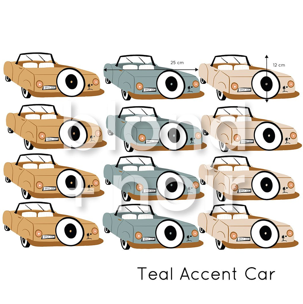 Retro Car | Wall Decals Wall Decals Blond + Noir 