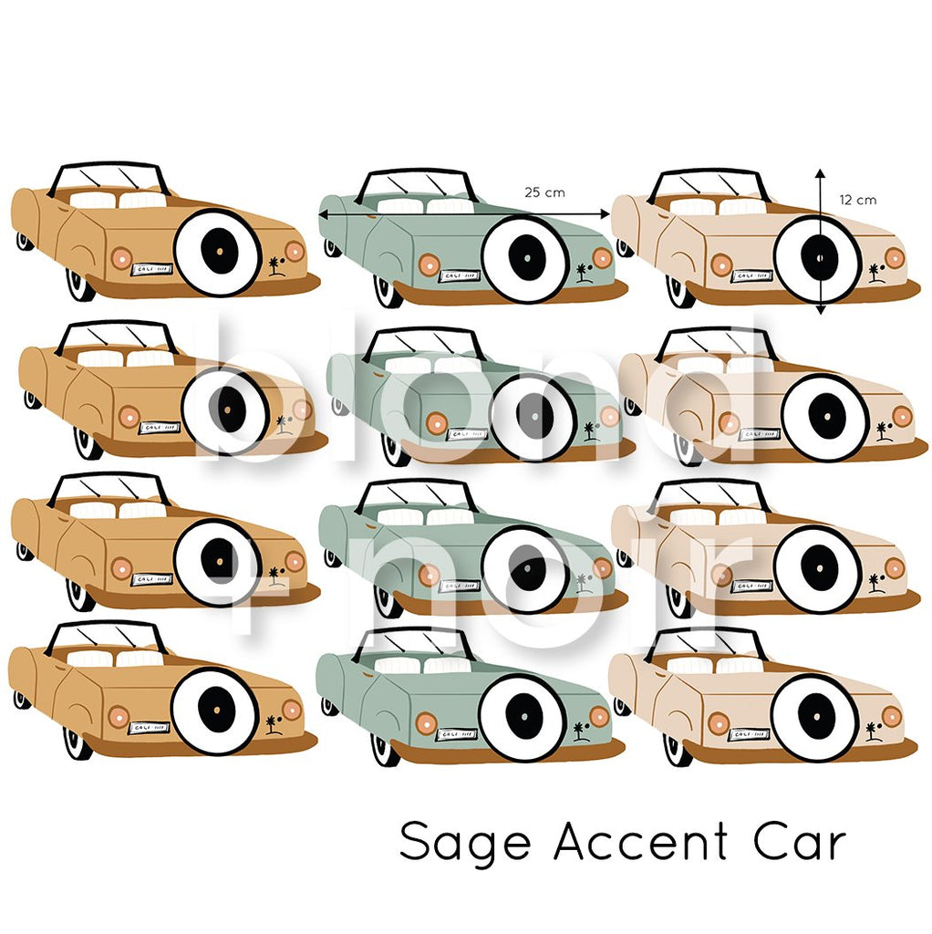 Retro Car | Wall Decals Wall Decals Blond + Noir 