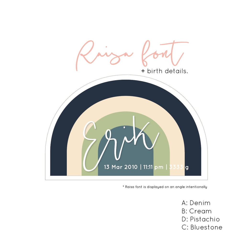 Retro Rainbow | Custom Acrylic Name | Birth Plaque Acrylic Name Letterly Australia 