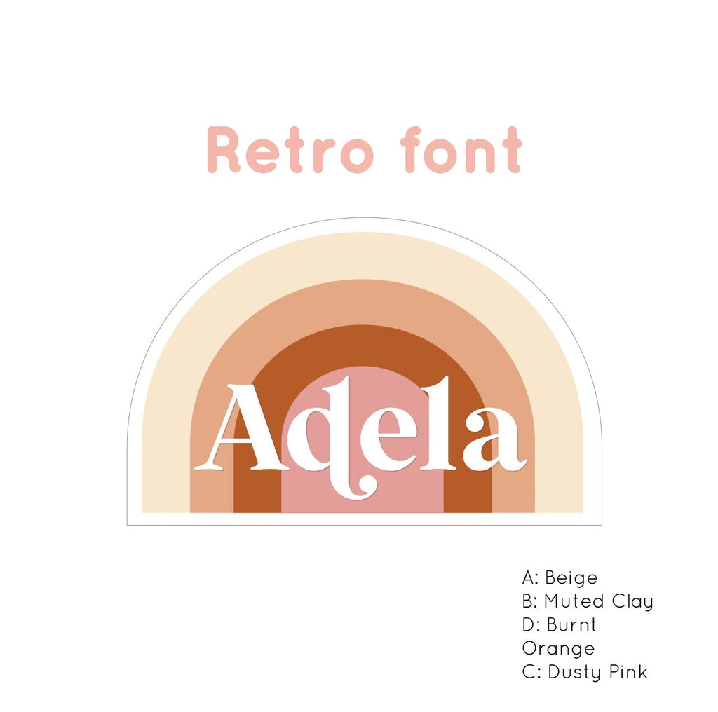 Retro Rainbow | Custom Acrylic Name | Birth Plaque Acrylic Name Letterly Australia 