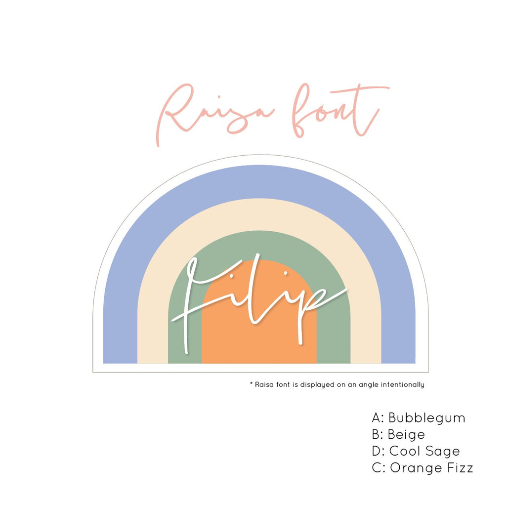 Retro Rainbow | Custom Acrylic Name | Birth Plaque Acrylic Name Letterly Australia 