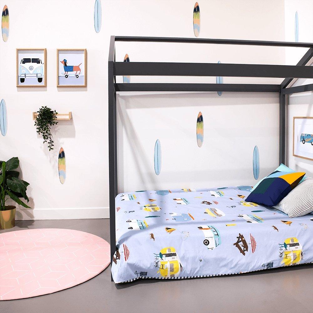 Retro Surfboards | Removable Fabric Wall Decals Wall Decals Blond + Noir 