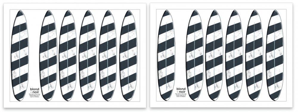 Retro Surfboards | Removable Fabric Wall Decals Wall Decals Blond + Noir 