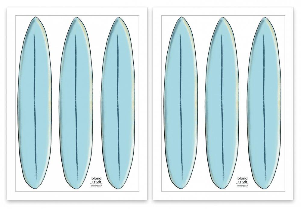 Retro Surfboards | Removable Fabric Wall Decals Wall Decals Blond + Noir 