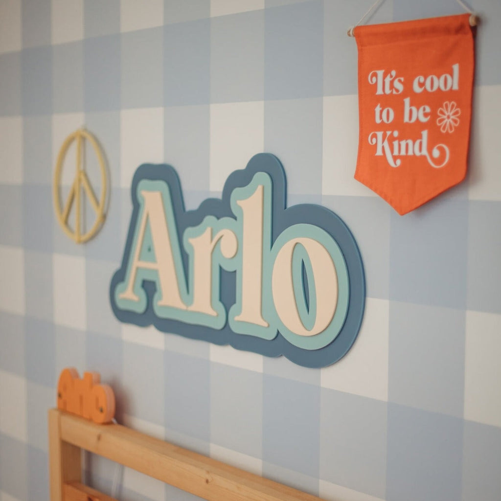 Retro Triple Layer Name Acrylic Name Letterly Australia 