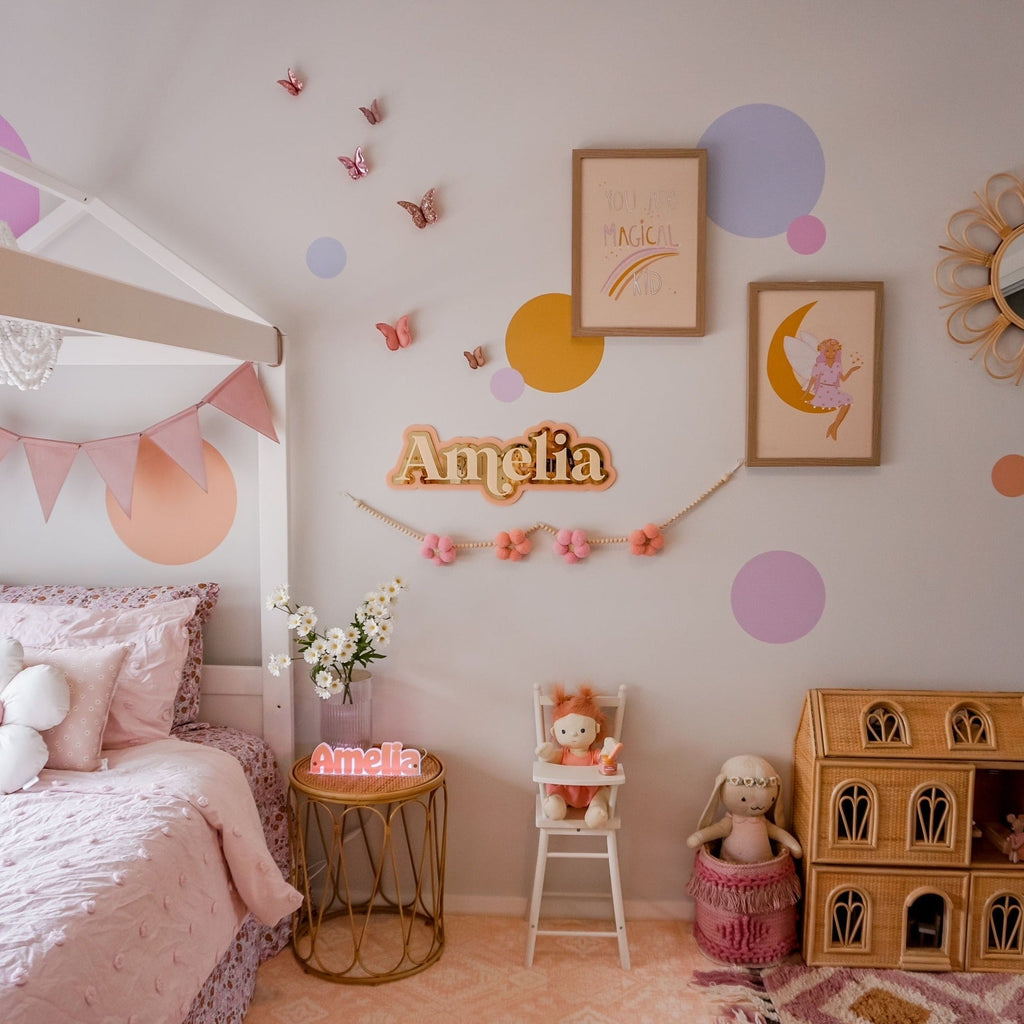 Retro Triple Layer Name Acrylic Name Letterly Australia 