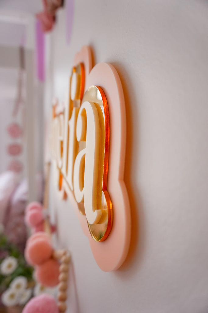 Retro Triple Layer Name Acrylic Name Letterly Australia 