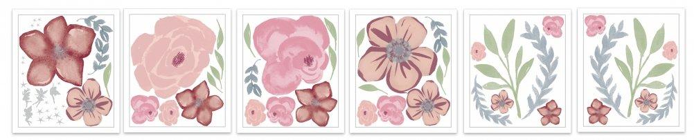 Secret Garden Florals | Removable Fabric Wall Decals Wall Decals Blond + Noir 