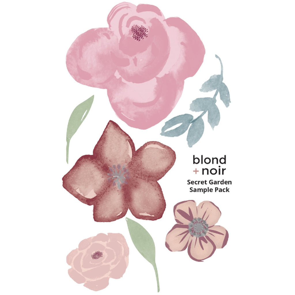 Secret Garden Florals | Removable Fabric Wall Decals Wall Decals Blond + Noir 