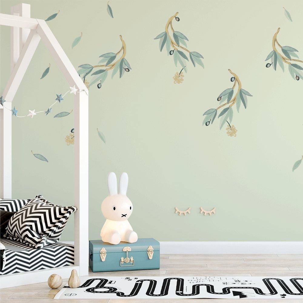 Snowy River Gum Leaves | Removable Fabric Wall Decals Wall Decals Blond + Noir 