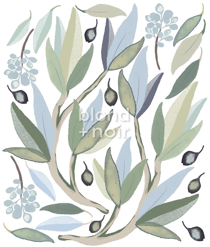 Snowy River Gum Leaves | Removable Fabric Wall Decals Wall Decals Blond + Noir 