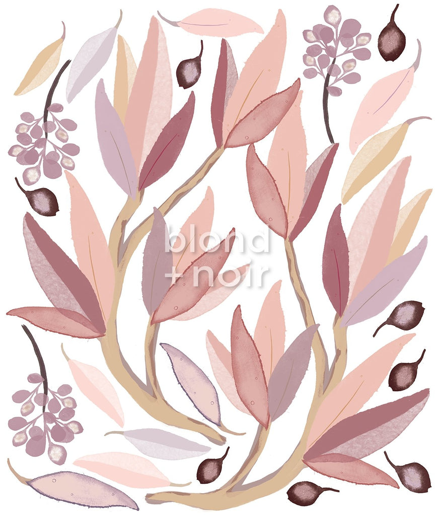 Snowy River Gum Leaves | Removable Fabric Wall Decals Wall Decals Blond + Noir 