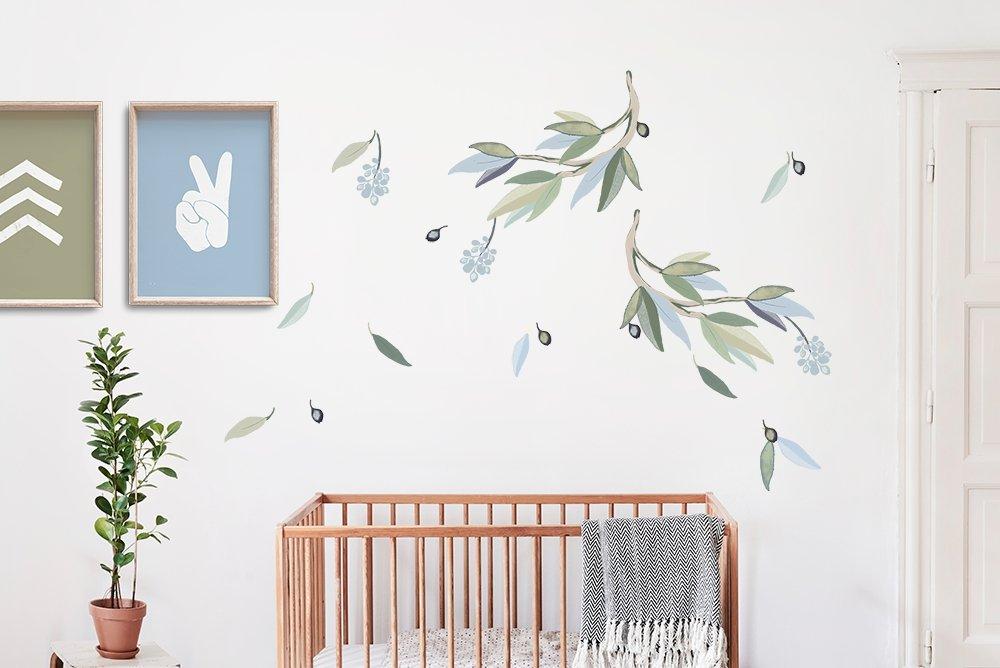 Snowy River Gum Leaves | Removable Fabric Wall Decals Wall Decals Blond + Noir 