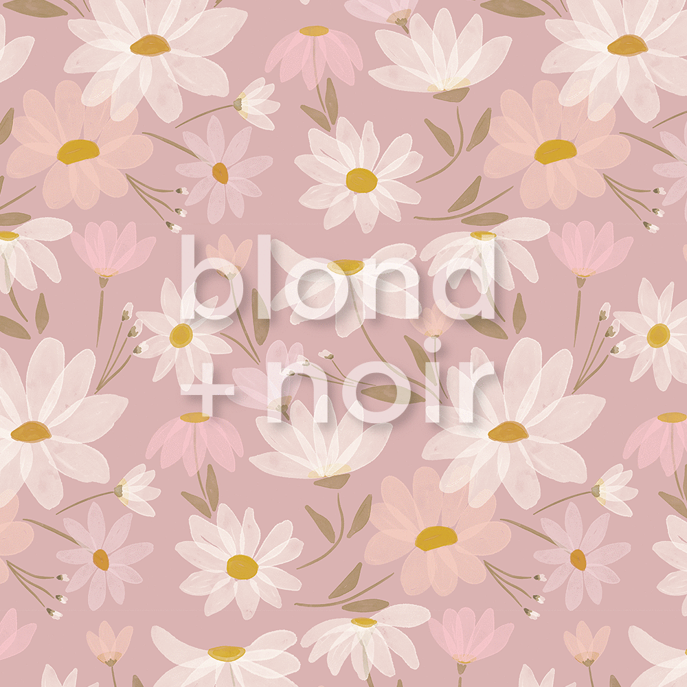 Sophie | Daisy Florals | Removable PhotoTex Wallpaper | Full & Half Walls Wallpaper Blond + Noir 