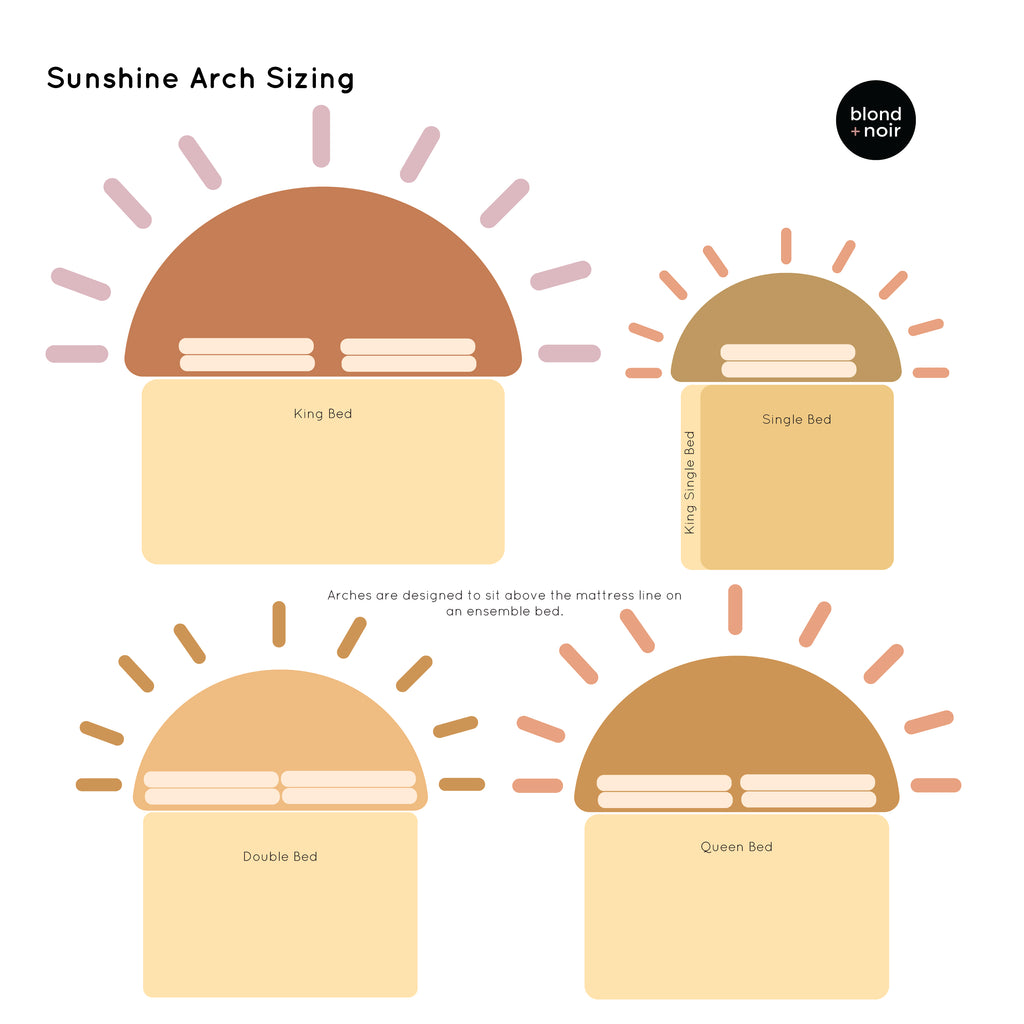 Sunshine | Arch | Bedhead | Wall Decal Arches Blond + Noir 