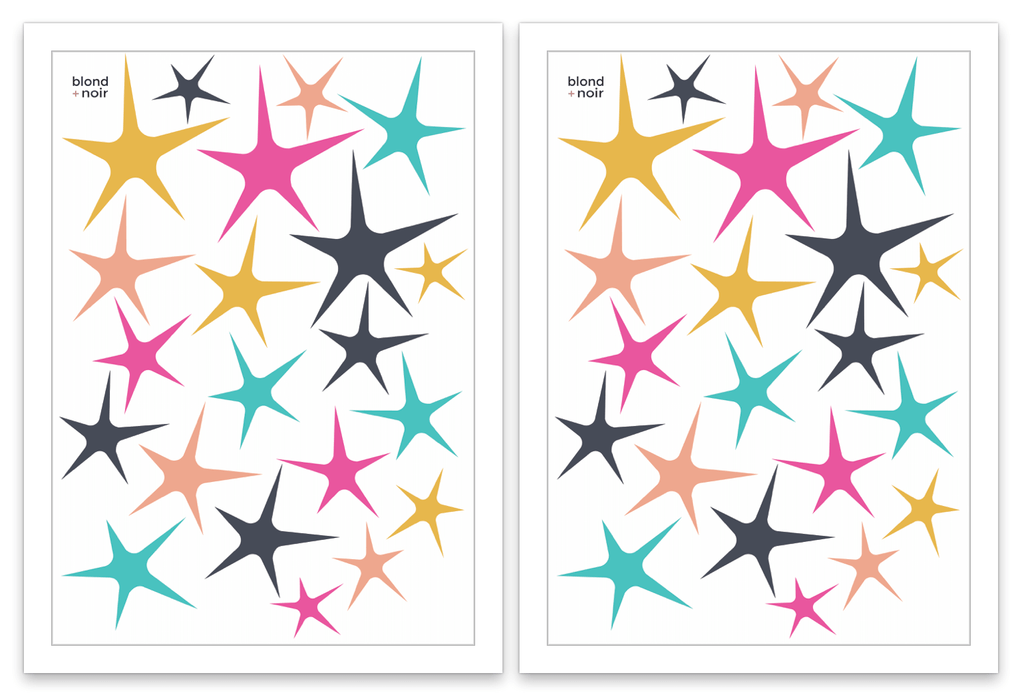 Sweet Stars | Removable Fabric Wall Decals Wall Decals Blond + Noir 