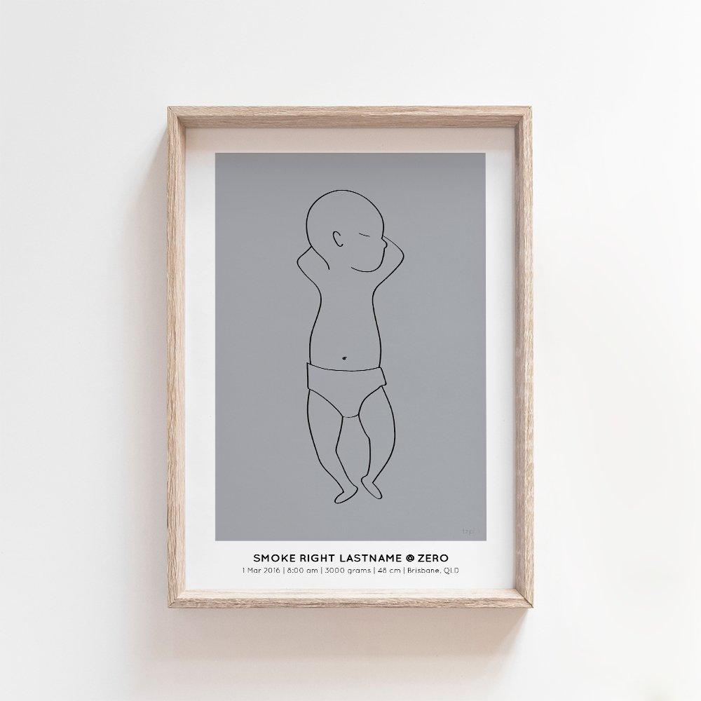 The Zero Print | 1:1 Birth Print Birth Print Blond + Noir 