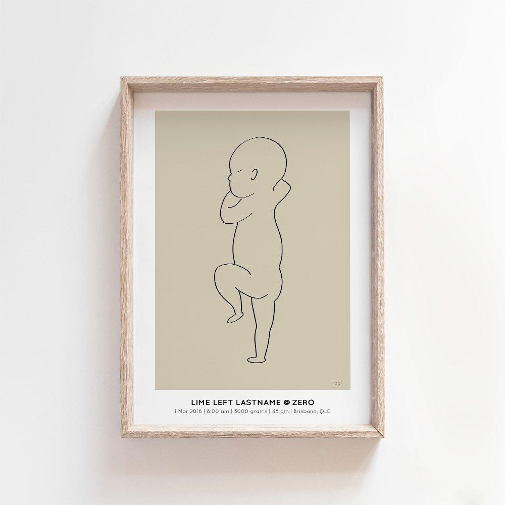 The Zero Print | 1:1 Birth Print Birth Print Blond + Noir 