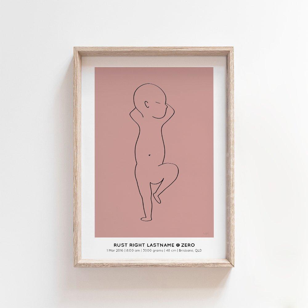 The Zero Print | 1:1 Birth Print Birth Print Blond + Noir 