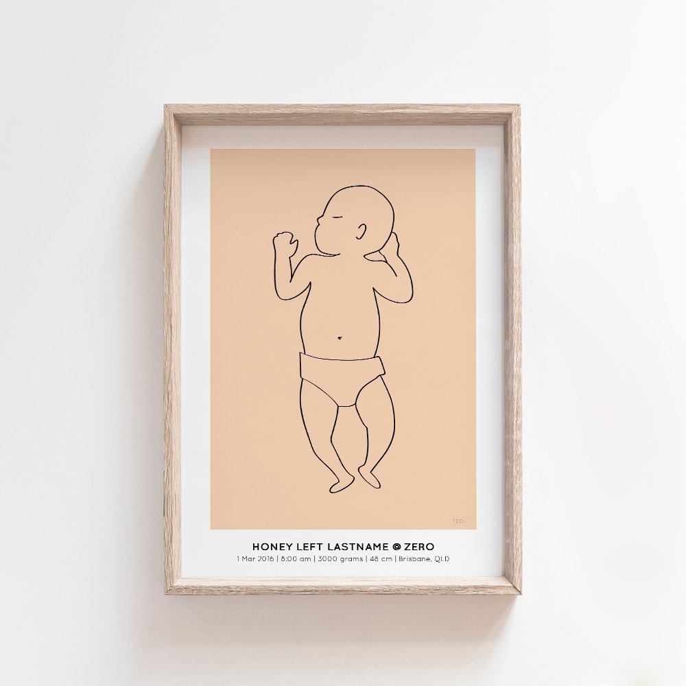 The Zero Print | 1:1 Birth Print Birth Print Blond + Noir 