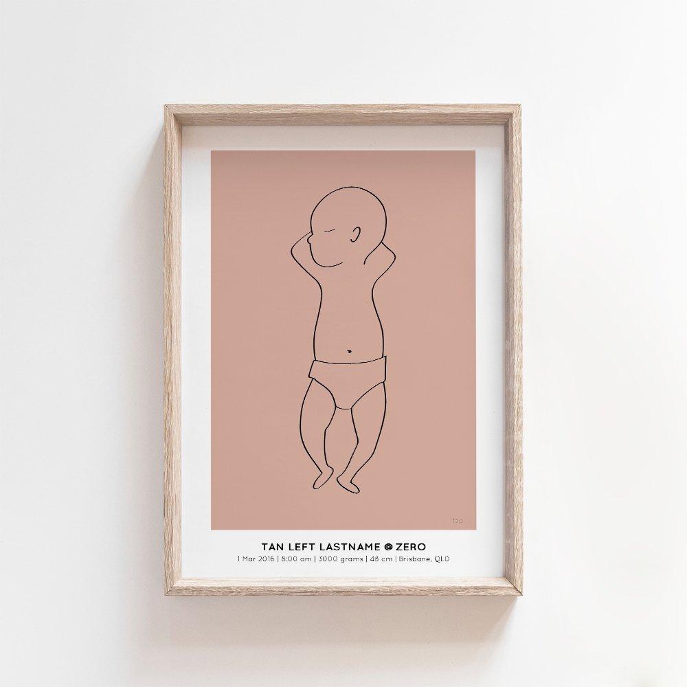 The Zero Print | 1:1 Birth Print Birth Print Blond + Noir 