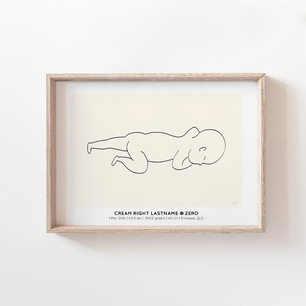 The Zero Print | 1:1 Birth Print Birth Print Blond + Noir 