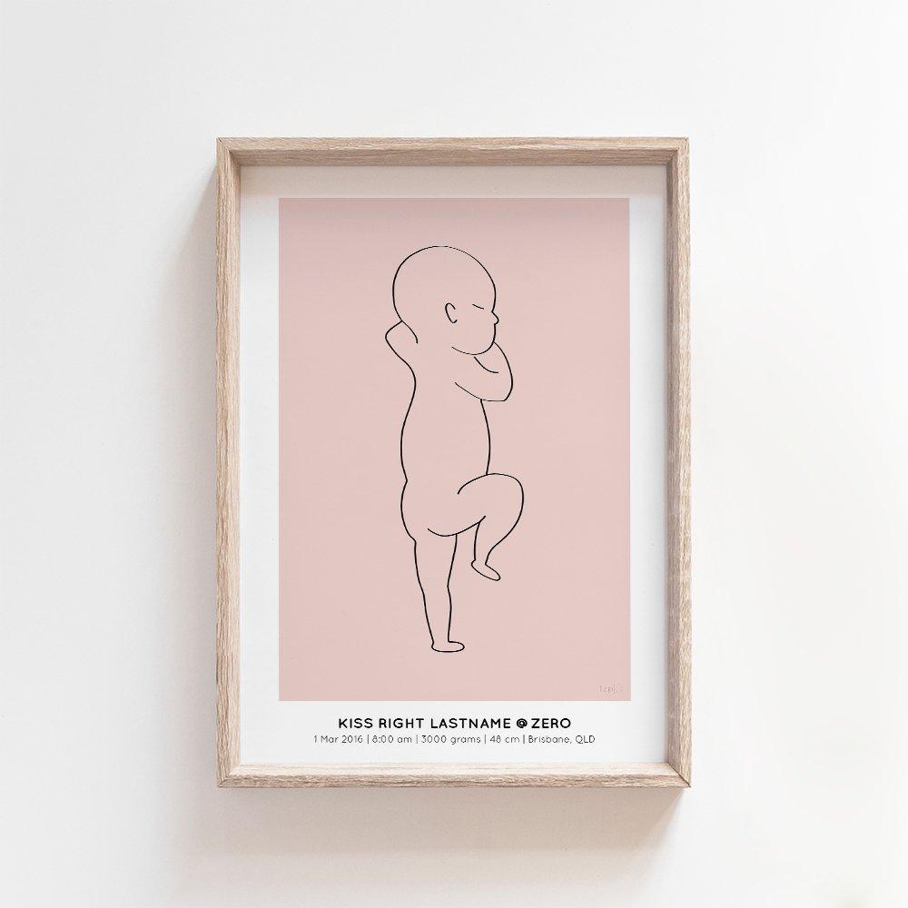 The Zero Print | 1:1 Birth Print Birth Print Blond + Noir 