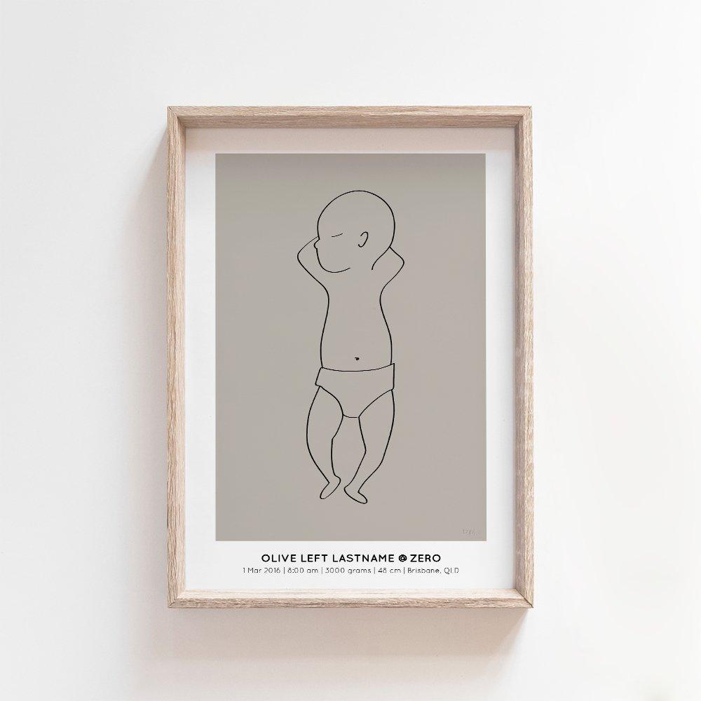 The Zero Print | 1:1 Birth Print Birth Print Blond + Noir 