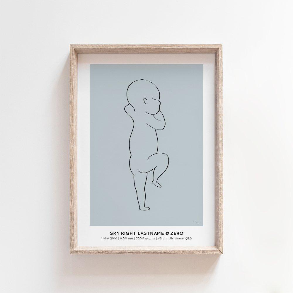 The Zero Print | 1:1 Birth Print Birth Print Blond + Noir 