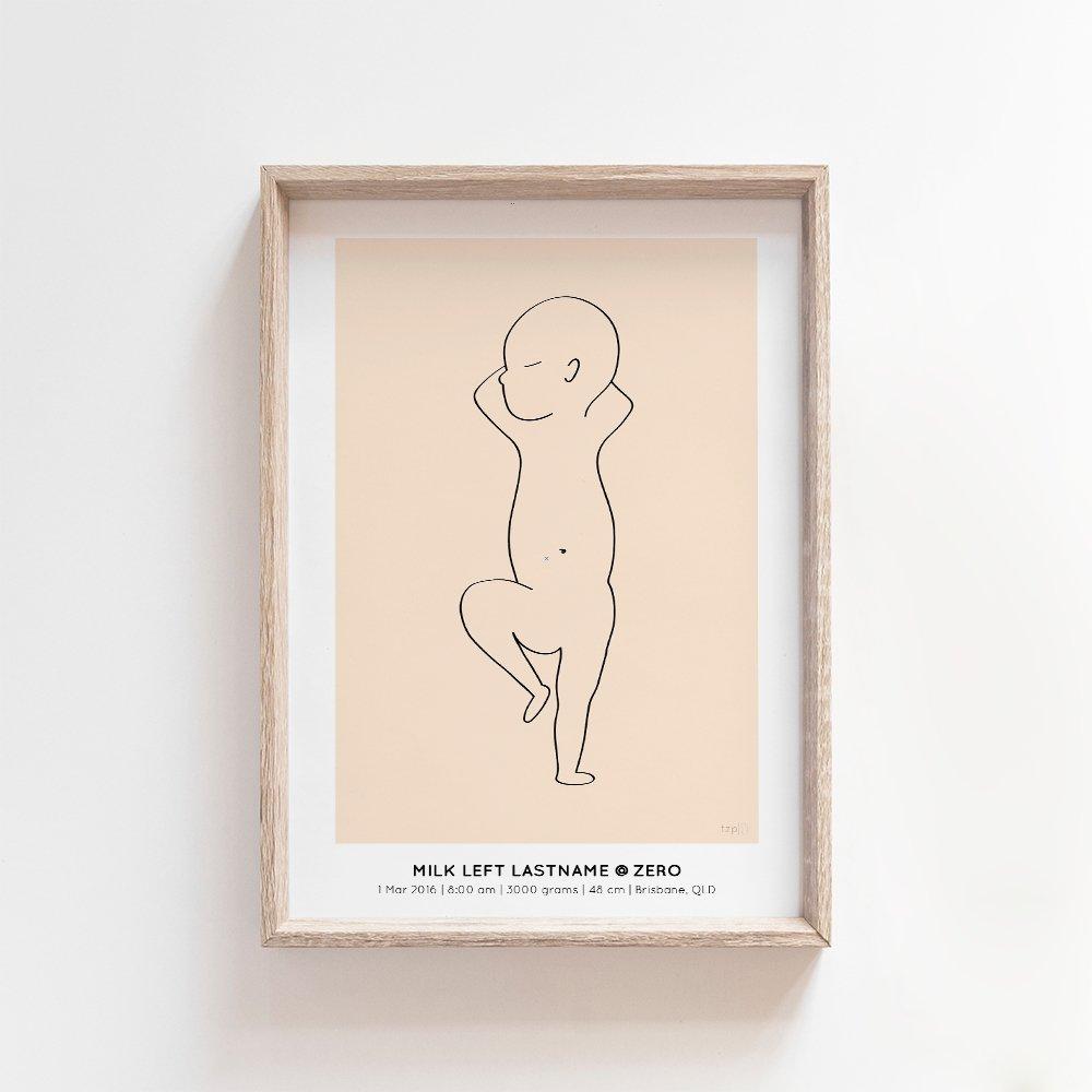 The Zero Print | 1:1 Birth Print Birth Print Blond + Noir 