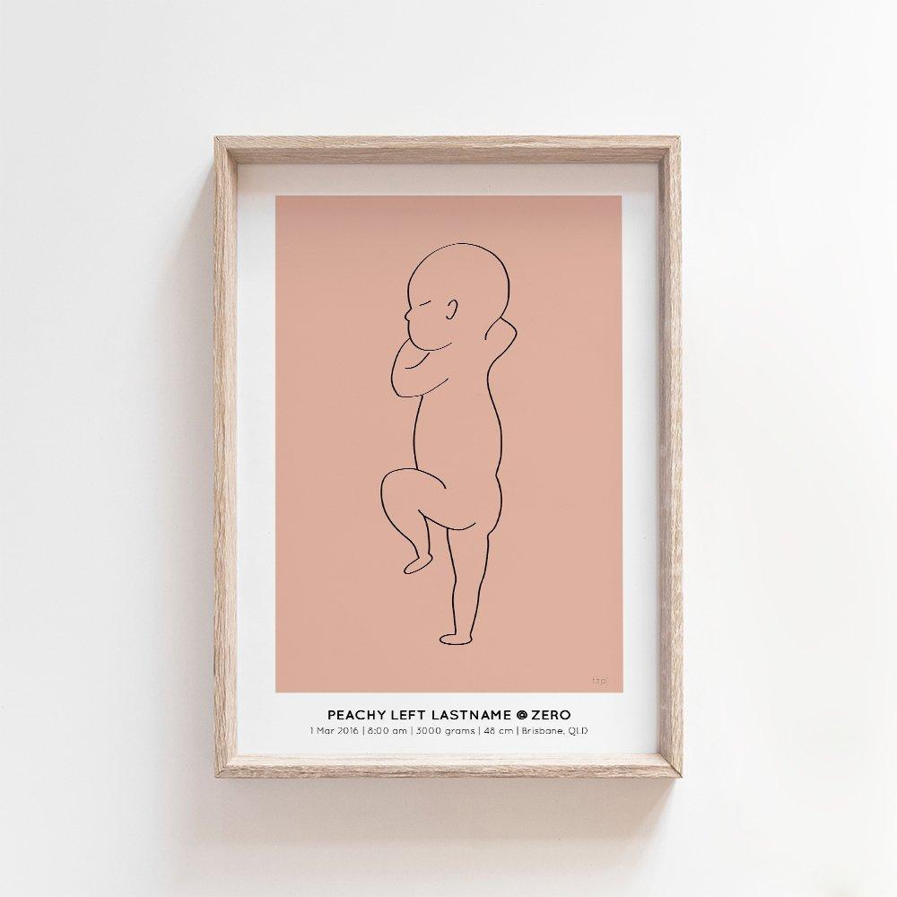 The Zero Print | 1:1 Birth Print Birth Print Blond + Noir 