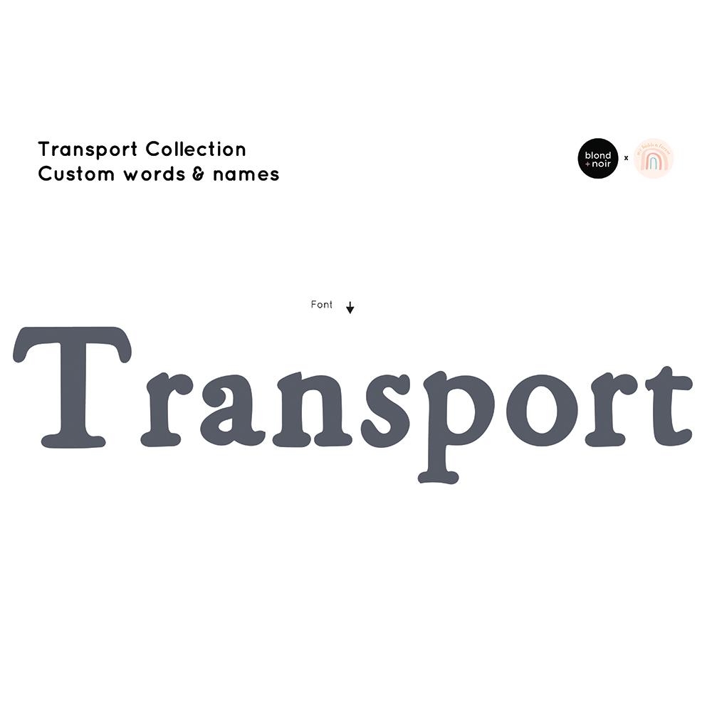 Transport Style: Custom Name or Quote | Removable PhotoTex Wall Decals Wall Decals Blond + Noir 