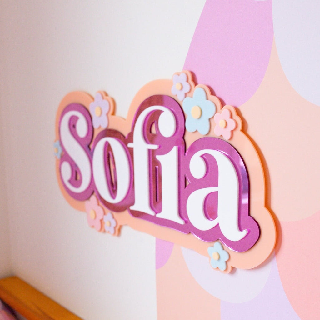 Triple Layer Flower | Custom Acrylic Name Acrylic Name Letterly Australia 