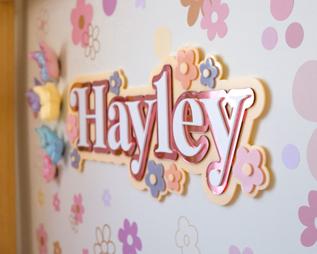 Triple Layer Flower | Custom Acrylic Name Acrylic Name Letterly Australia 