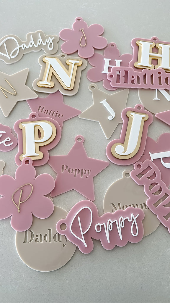 Triple Layer Retro Bauble | Custom Christmas Decoration Acrylic Name Letterly Australia 