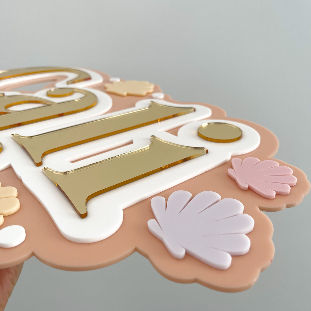 Decorative Shell Names Triple Layer Shell | Custom Acrylic Name β Blond + Noir
