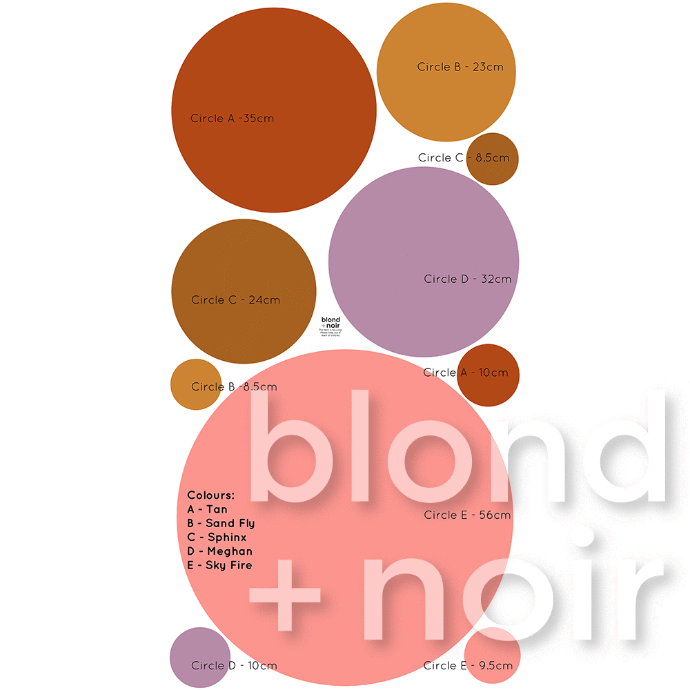 Über Circles | Removable Fabric Wall Decals Wall Decals Blond + Noir 