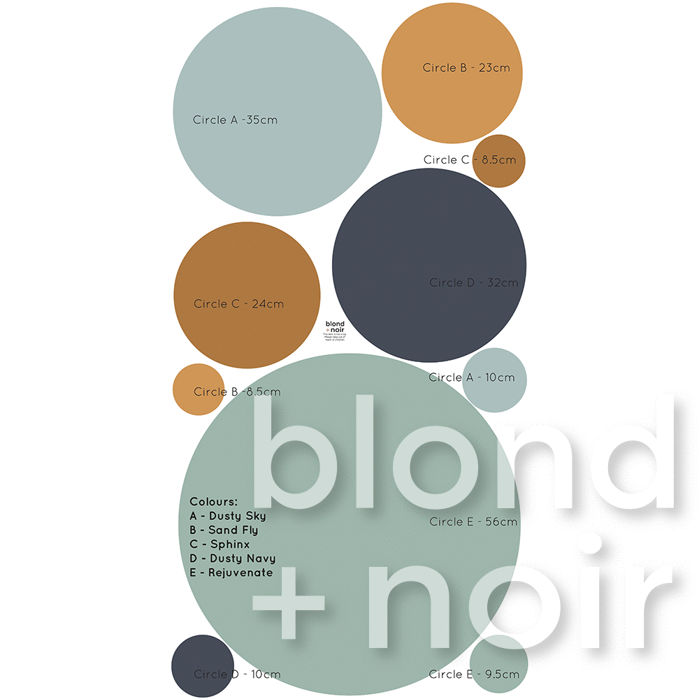 Über Circles | Removable Fabric Wall Decals Wall Decals Blond + Noir 