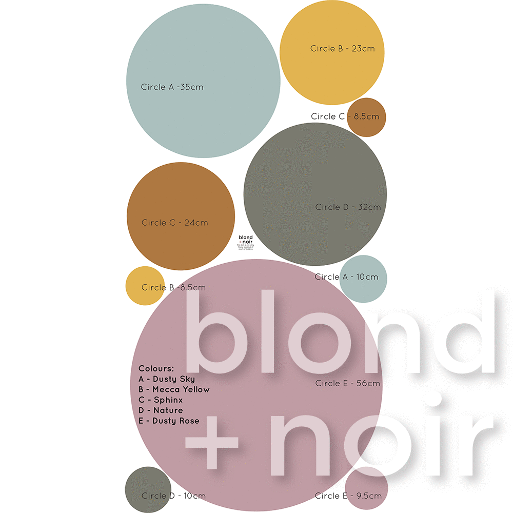 Über Circles | Removable Fabric Wall Decals Wall Decals Blond + Noir 