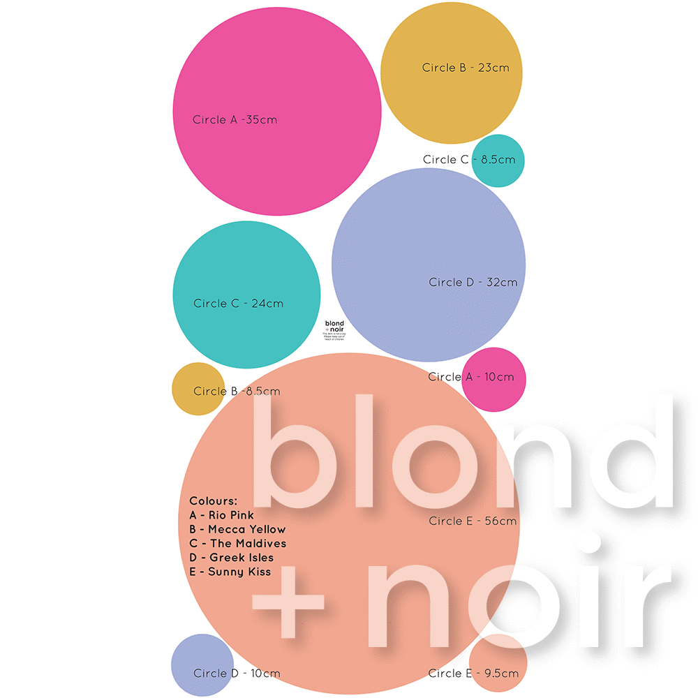 Über Circles | Removable Fabric Wall Decals Wall Decals Blond + Noir 