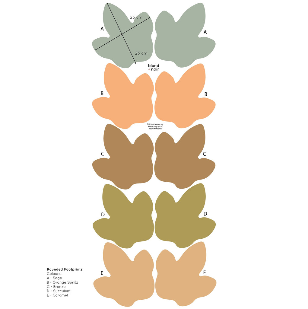 Über Dinosaur Footprints | Wall Decals Wall Decals Blond + Noir 