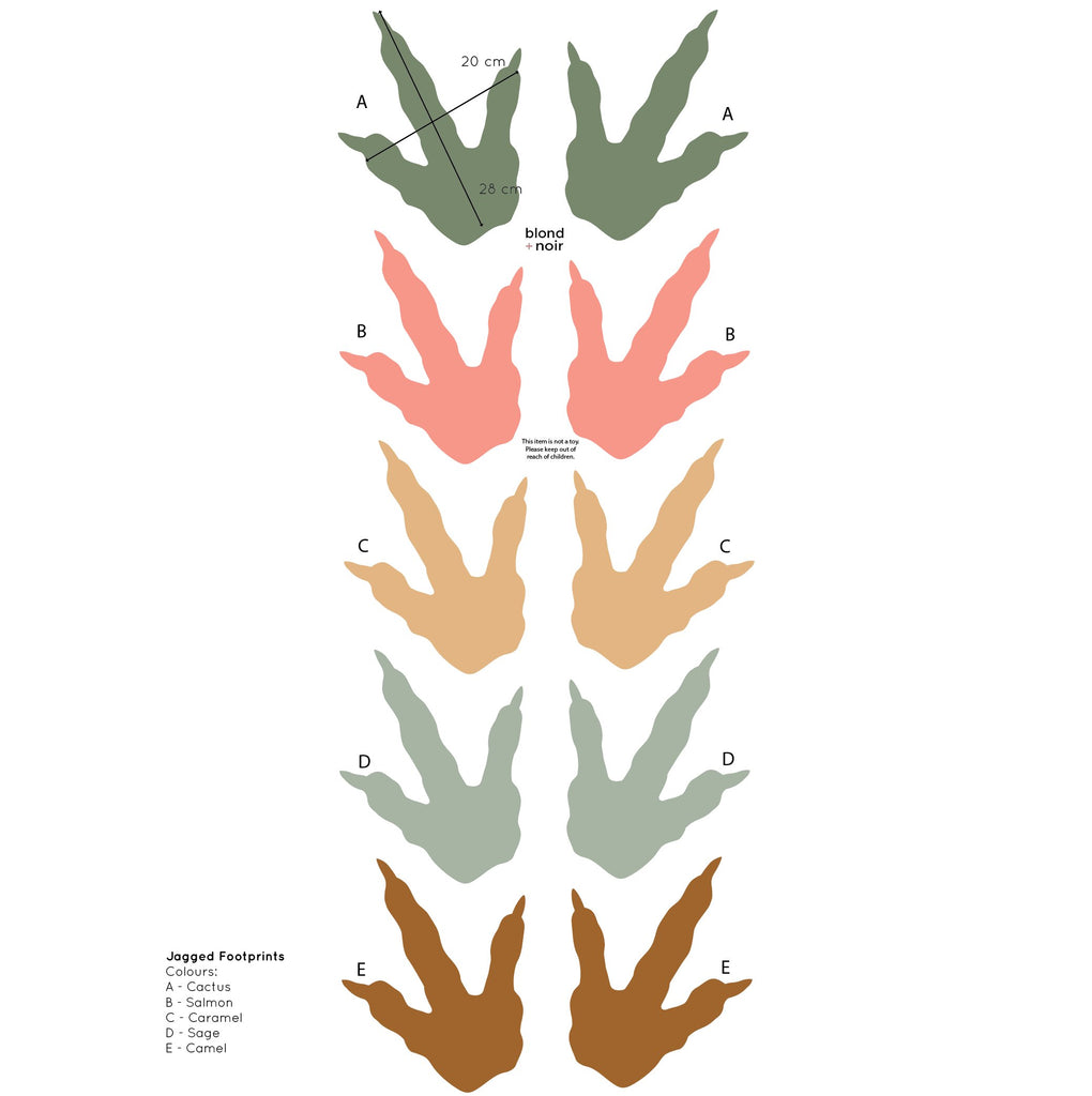 Über Dinosaur Footprints | Wall Decals Wall Decals Blond + Noir 