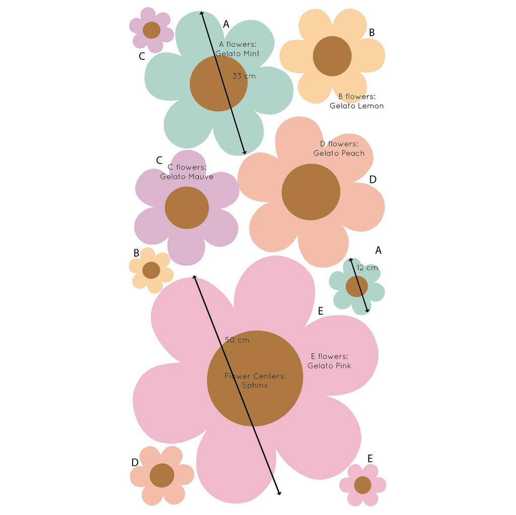 Über Happy Flowers | Wall Decals Wall Decals Blond + Noir 