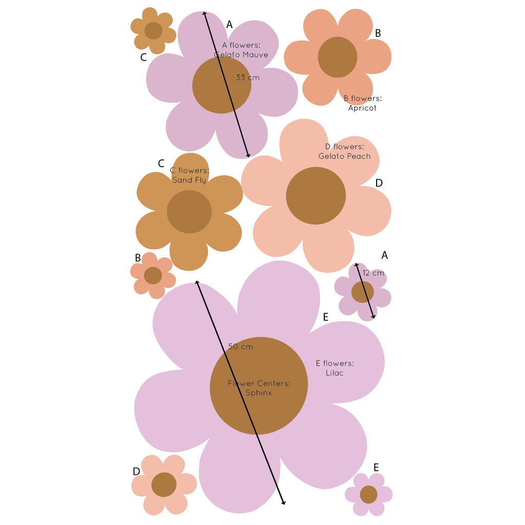 Über Happy Flowers | Wall Decals Wall Decals Blond + Noir 