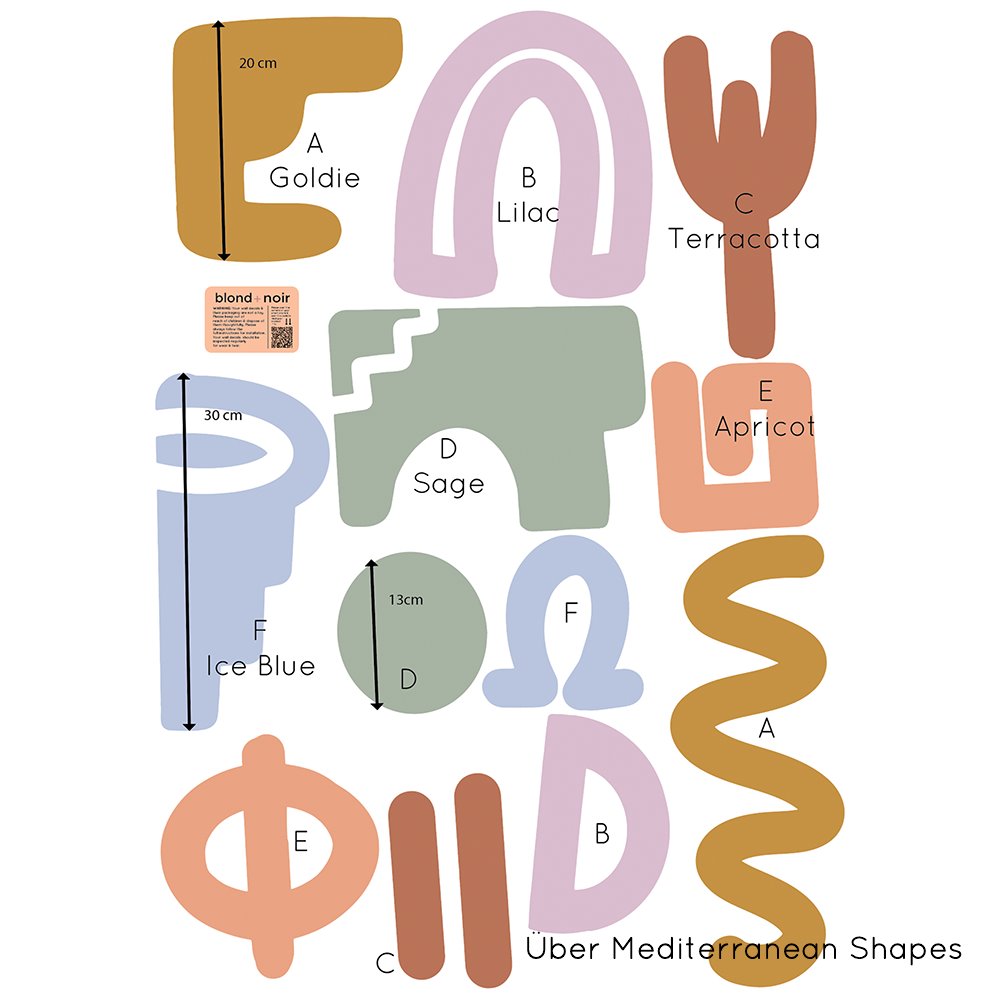 Über Mediterranean Shapes | Wall Decals Wall Decals Blond + Noir 