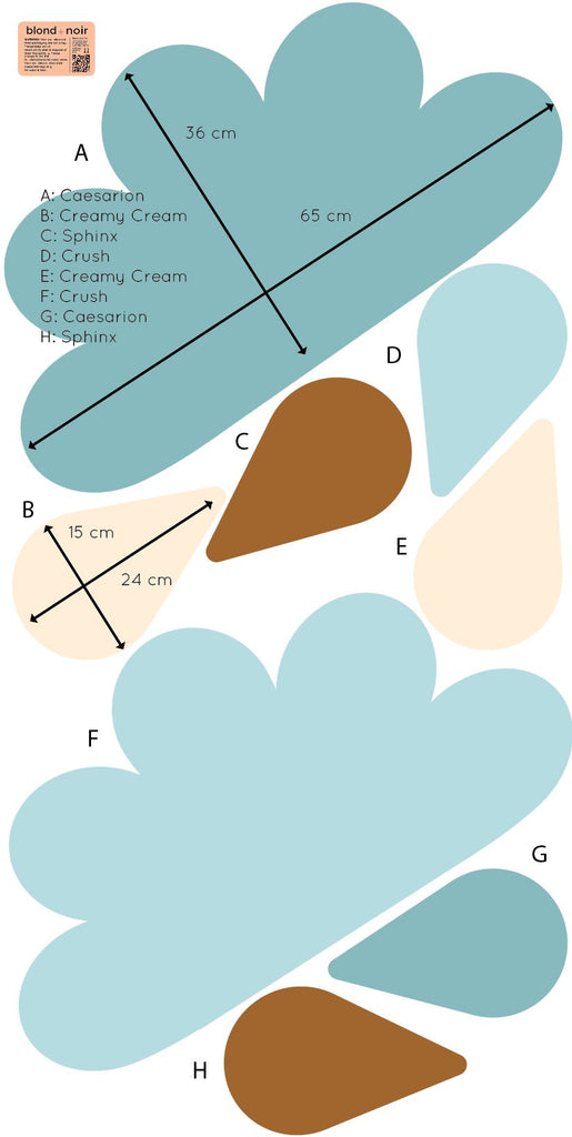 Über Rain + Clouds | Wall Decals Wall Decals Blond + Noir 